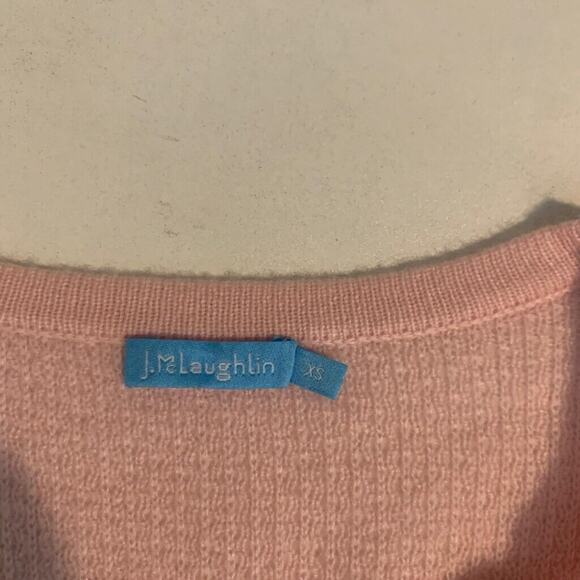 J McLaughlin Sweater Womens XS Extra Small Baby Pink Cashmere 3/4 Sleeve *READ - Picture 10 of 14